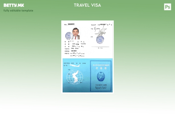 Шаблон за туристичка картичка во модерен стил на Кореја